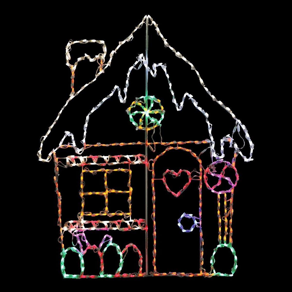 Christmas Gingerbread House Boy and Girl Set Display Outdoor Wireframe Yard Art