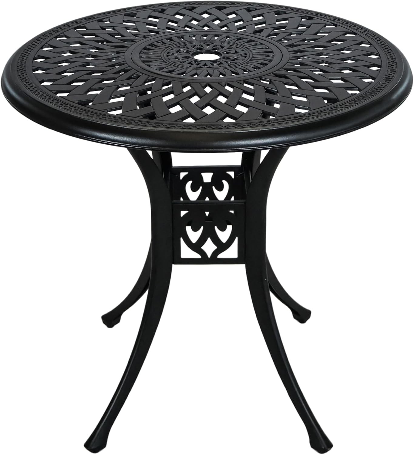 30.3 Inch Round Patio Table Cast Aluminum Patio Table Metal Patio Dining Table