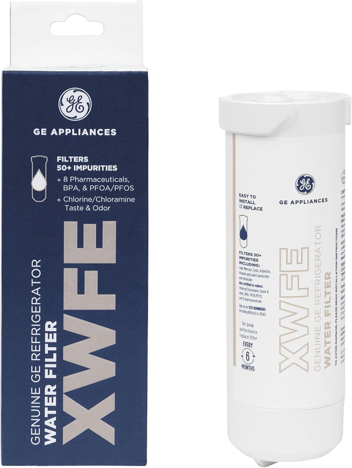 Genuine GE XWFE Refrigerator Water Filter – White OEM Original With RFID Chip