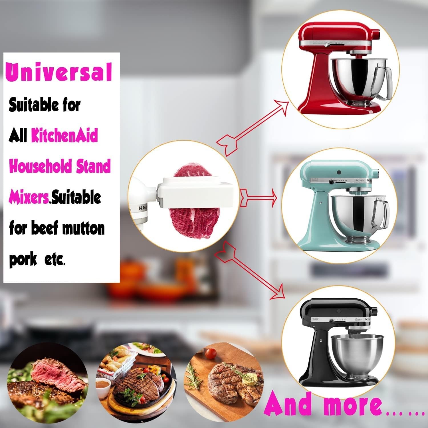 UPGRADE Meat Tenderizer Attachment for All KitchenAid Household Stand Mixers