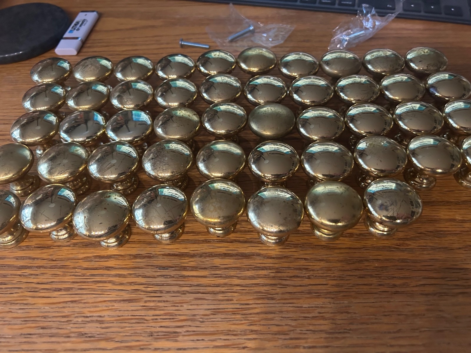 Solid Brass 3/4″ Knob in Unlacquered Brass 48 pieces