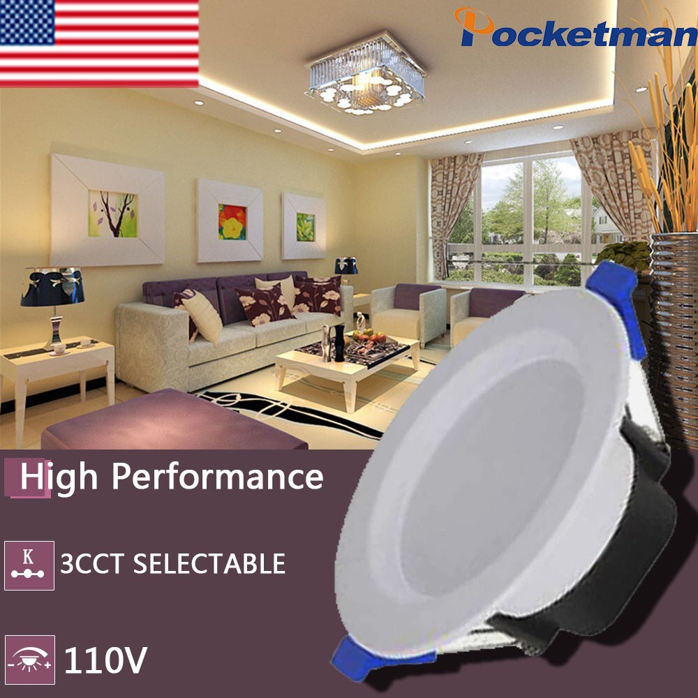 10-30PCS 7W LED Ceiling Light Dimmable Downlight Panel Light Spotlight 85-265V