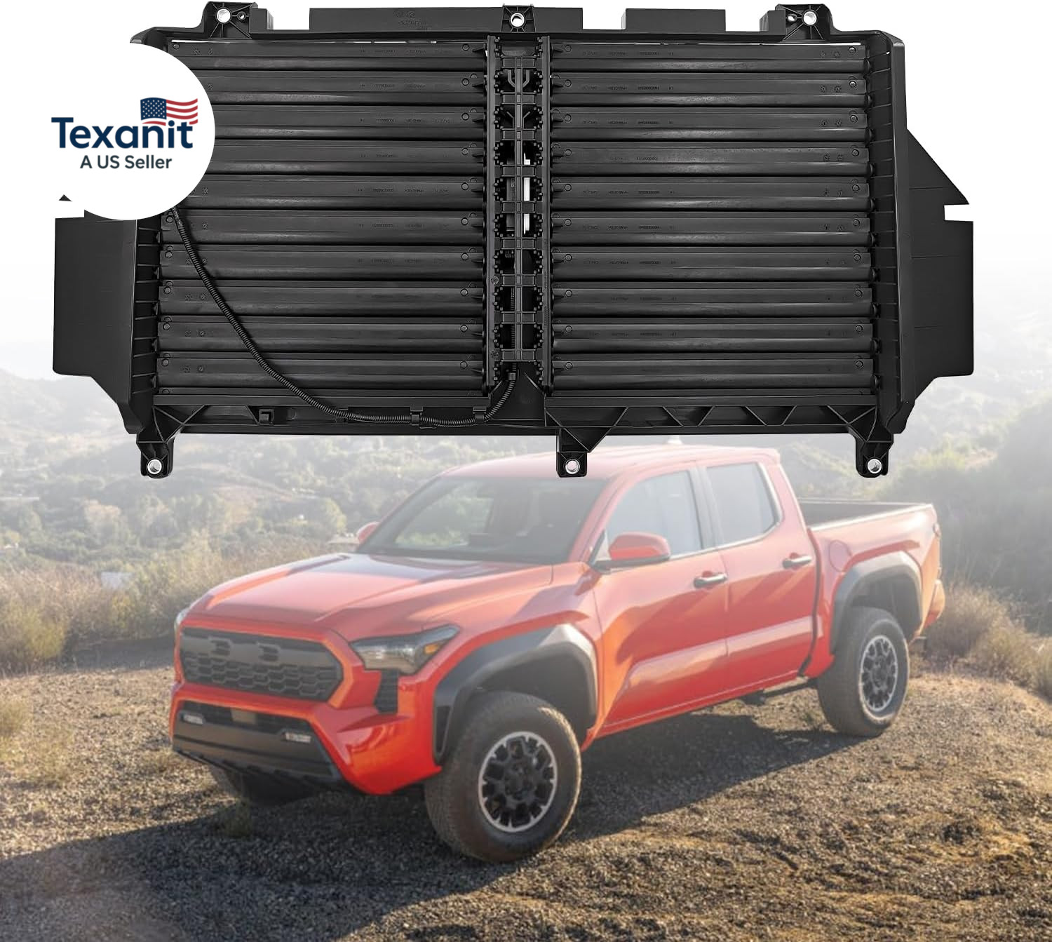 53100-AK011 Radiator Shutter Assembly with Motor Compatible with Toyota Tacoma 2