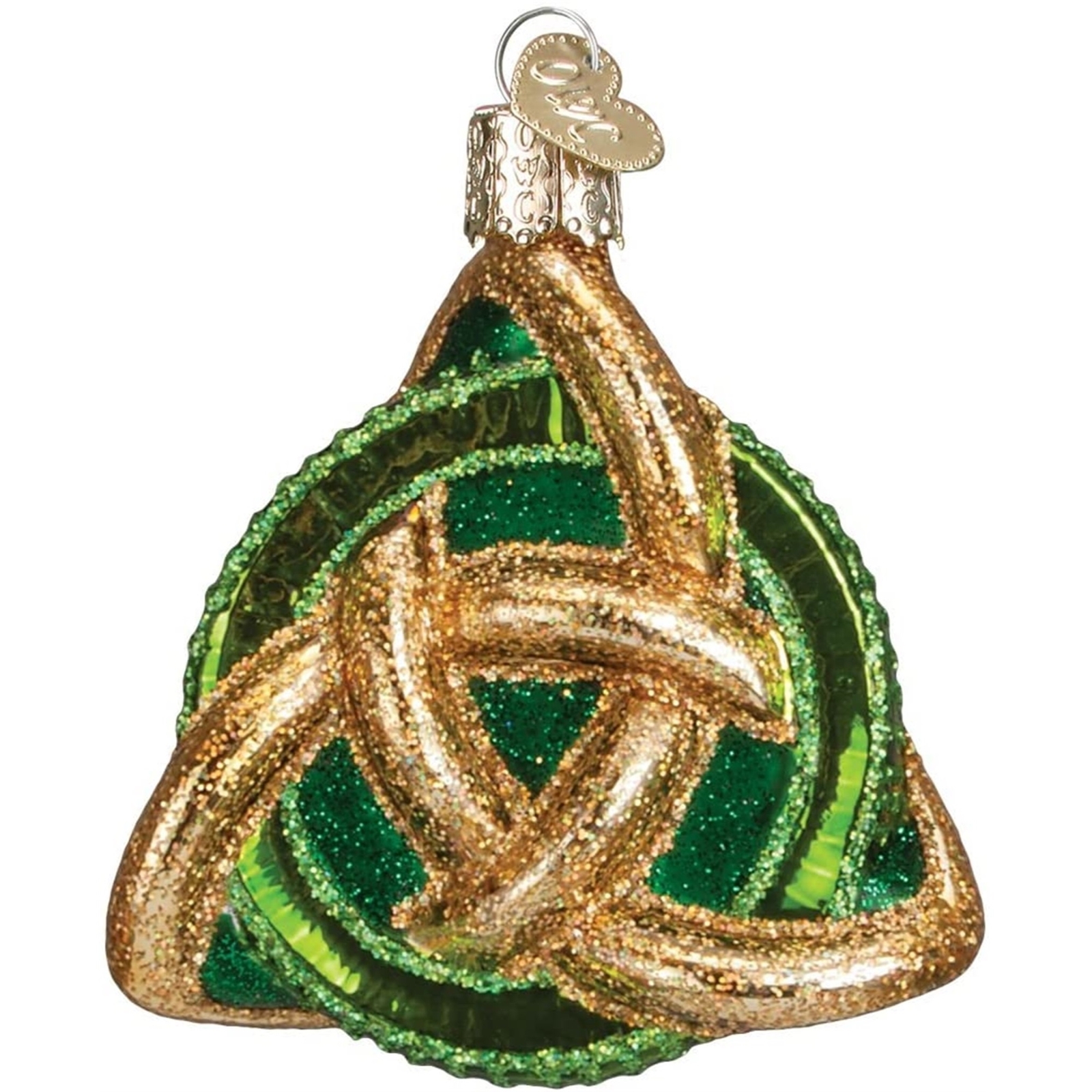 Old World Christmas Glass Blown Ornament, Tree Trinity Knot (With OWC Gift Box)