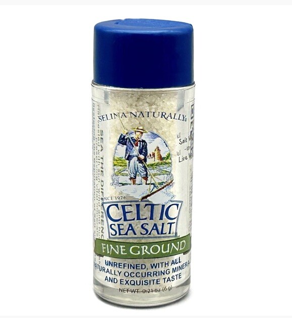 AUTHENTIC Celtic Sea Salt Fine Ground Mineral Brand Travel Pocket Shaker 6 Grams