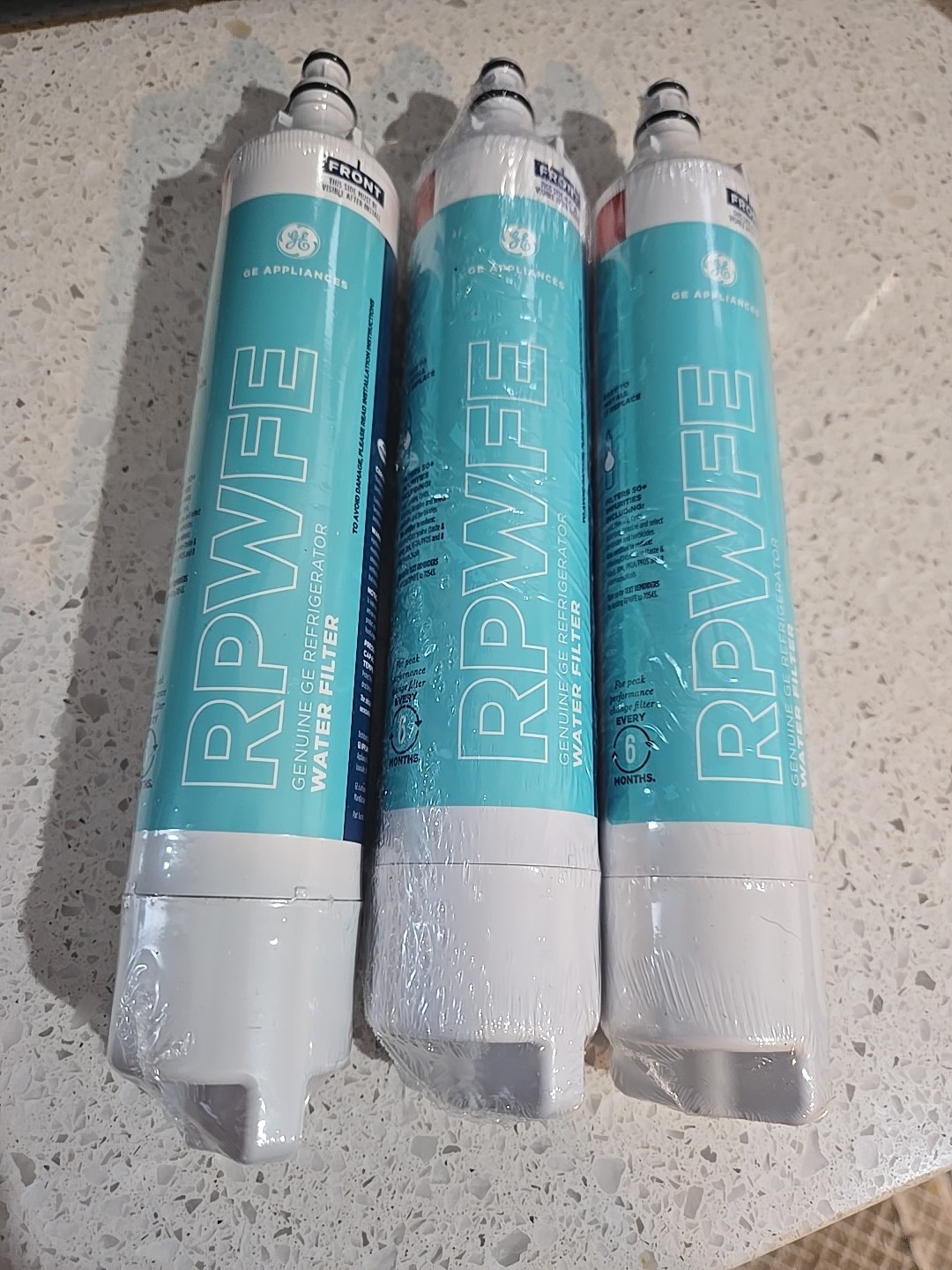GE RPWFE Genuine Refrigerator Water Filter 3 x New Sealed pcs