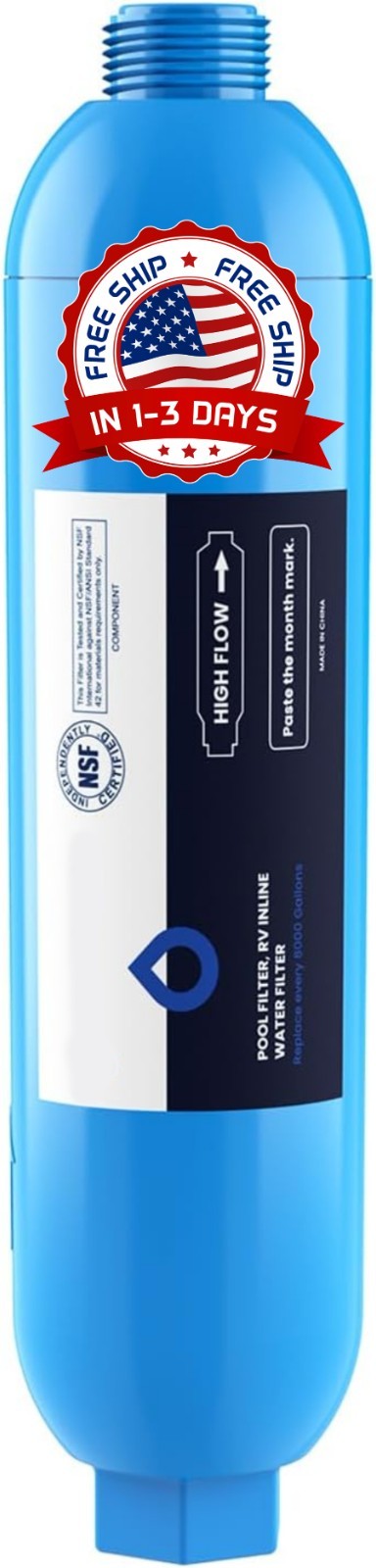 Filtros De Sedimentos De 1 Azul Repuesto Para Toda La Casa, 8.000 Galones NUEVO.