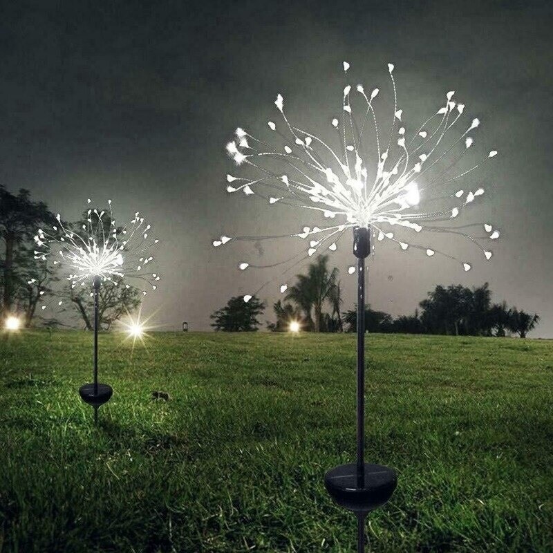 90/150 LED Solar Fireworks Lamp Outdoor Grass Globe Dandelion Lamp Function Mode