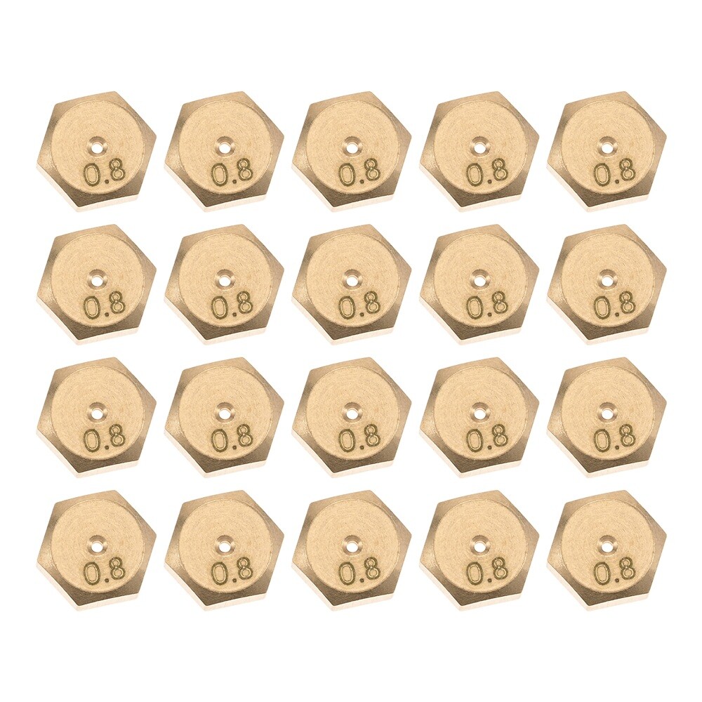 20PC 1/4″-32unef Male Thread Brass Nozzle With 0.8m Jet Hole For BBQ Grill Valve