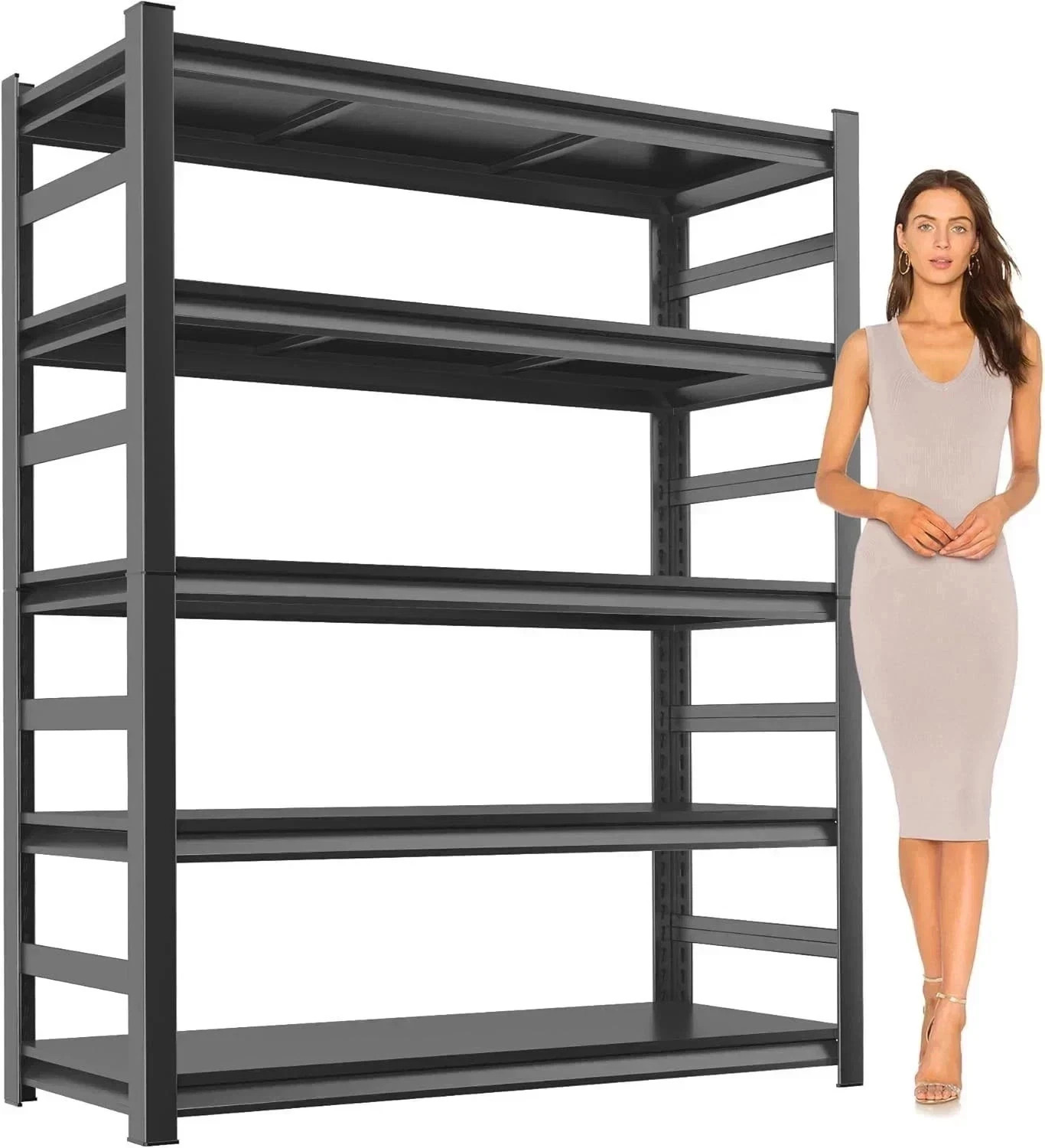 72″ Metal Garage Shelving Heavy Duty 3000 LBS 5 Tier Storage Shelves Adjustable