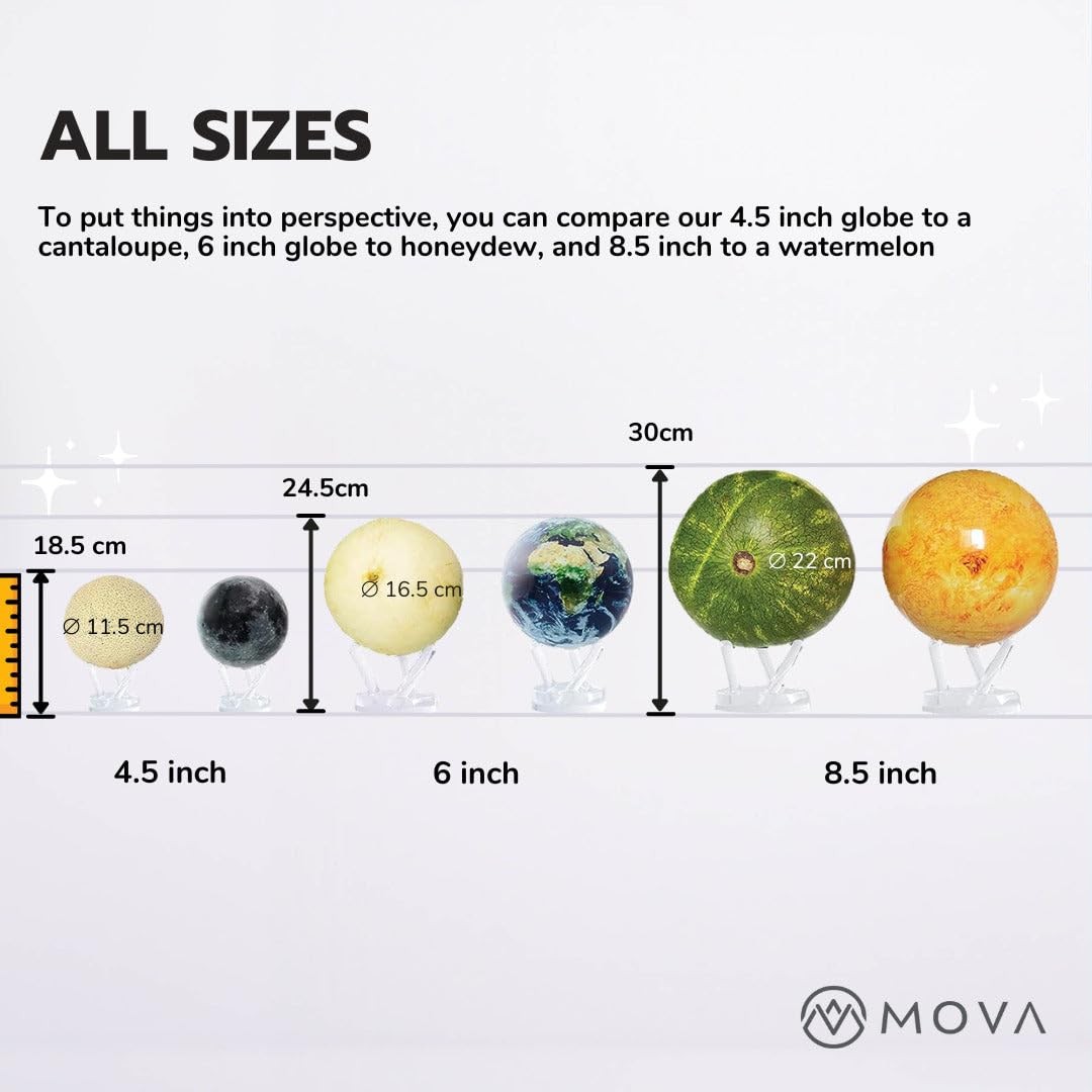 MOVA Globe Earth with Clouds – 4.5” Self-Rotating Globe Powered by Light |