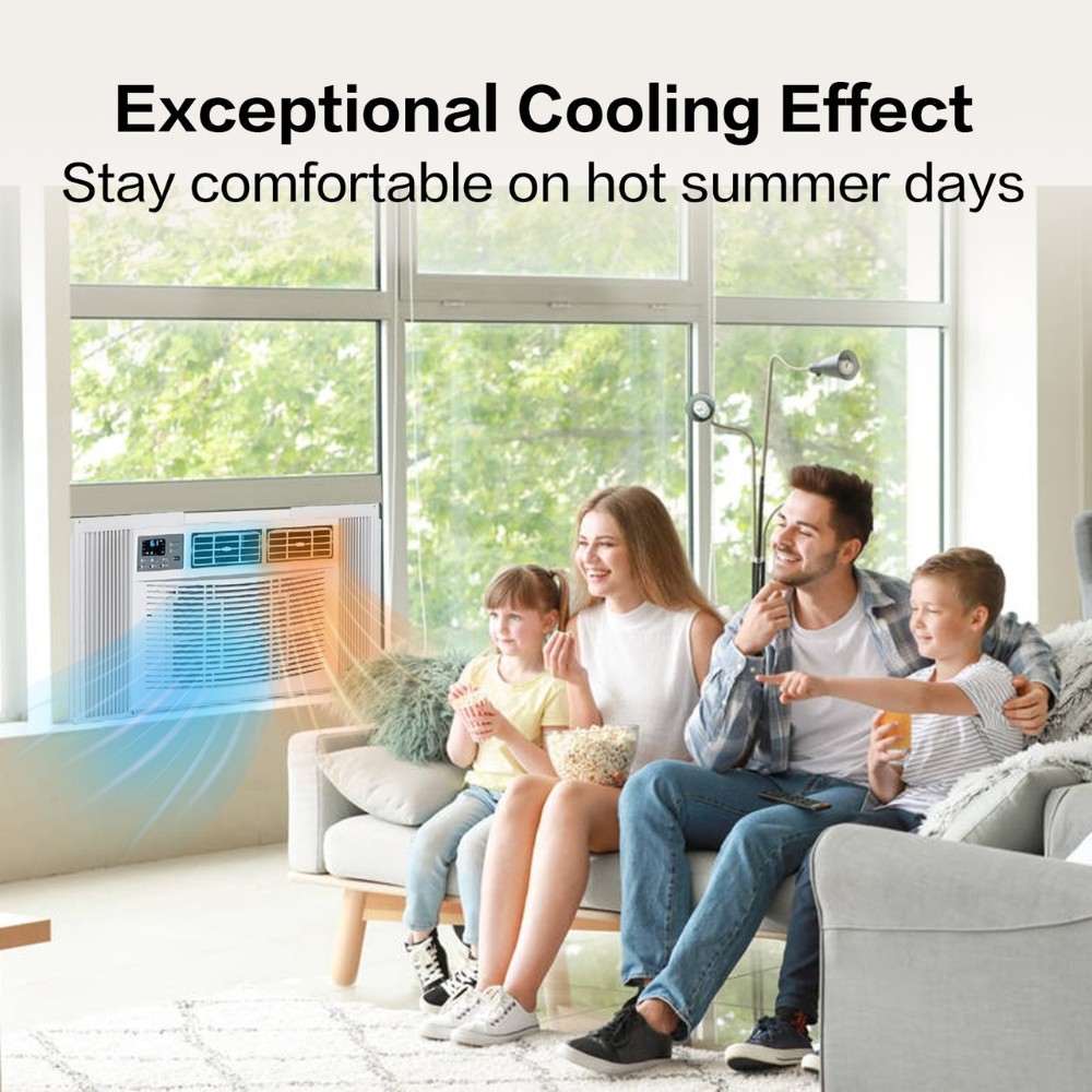 8000 BTU Cooling & Heating Window AC Unit Home Air Conditioner w/ App Control
