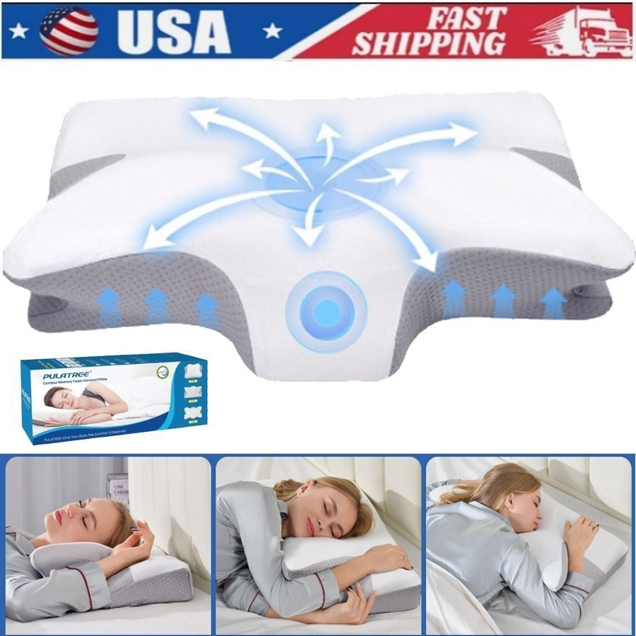 Cervical Pillow for Neck Pain Relief,Orthopedic Neck Support Pillow for Side