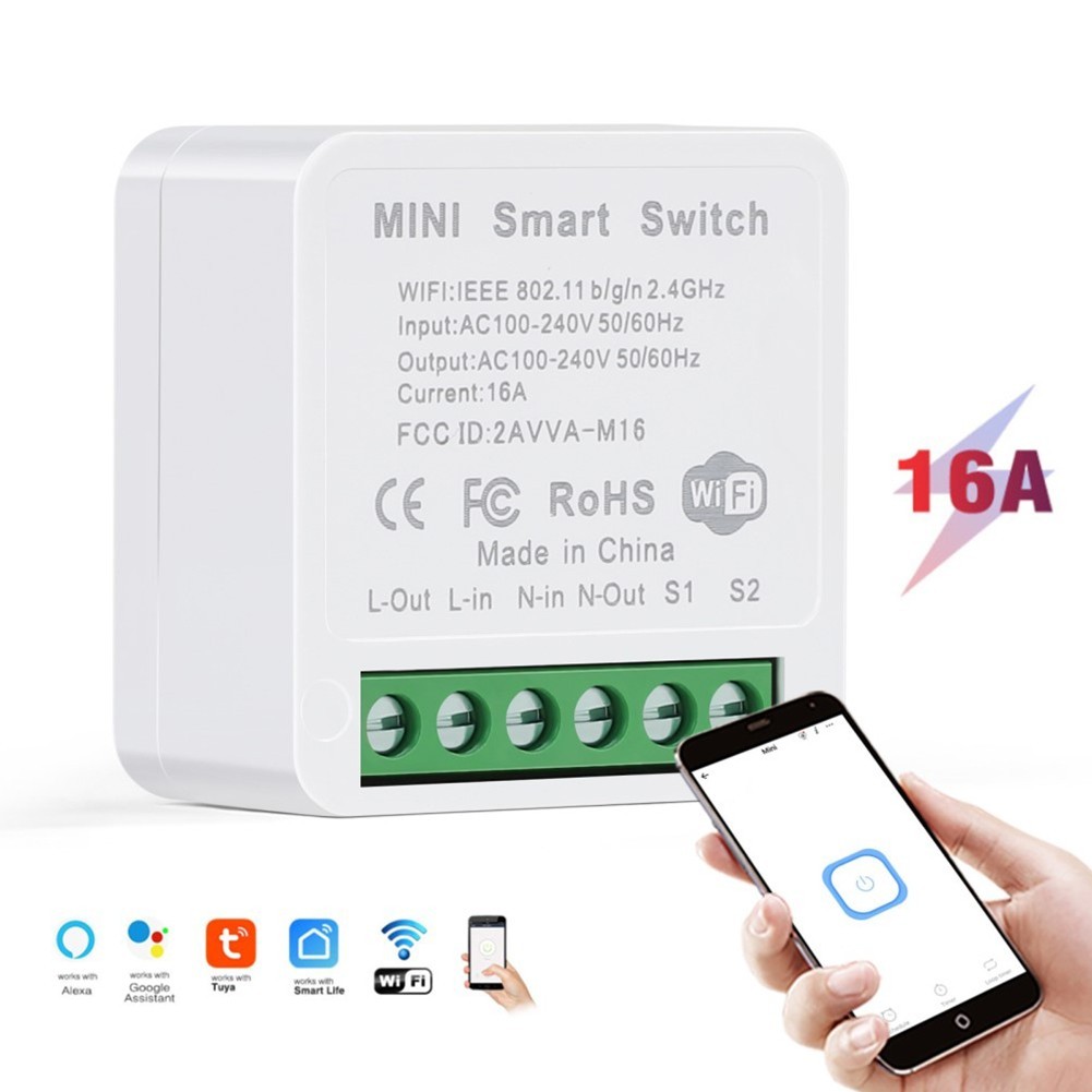 Smart WiFi Light Switch with Timer Function No Hub Required 2 Way Control 16A