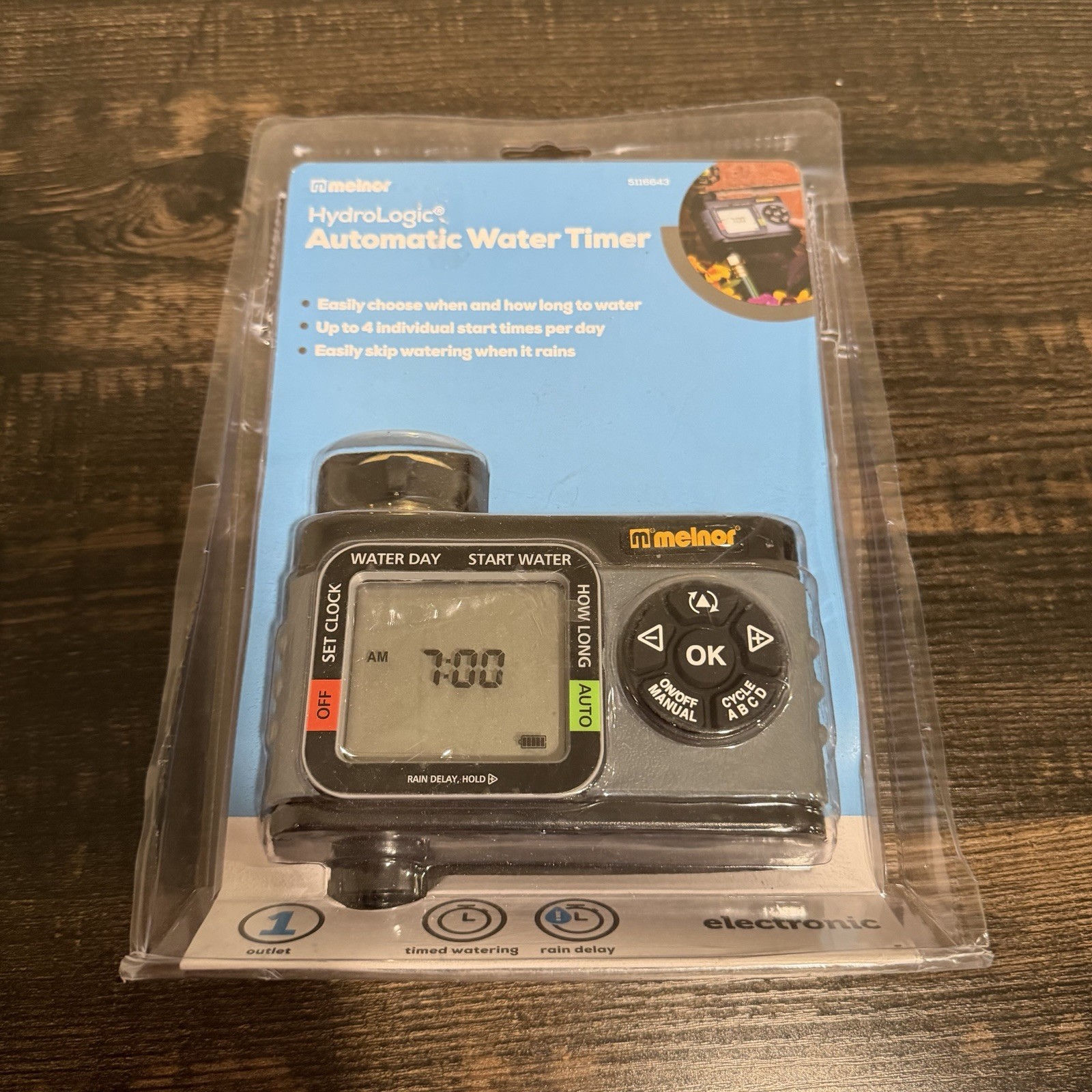 Melnor HydroLogic Automatic Water Timer 1- Zone Outlet – 4 Start Times – 5116643