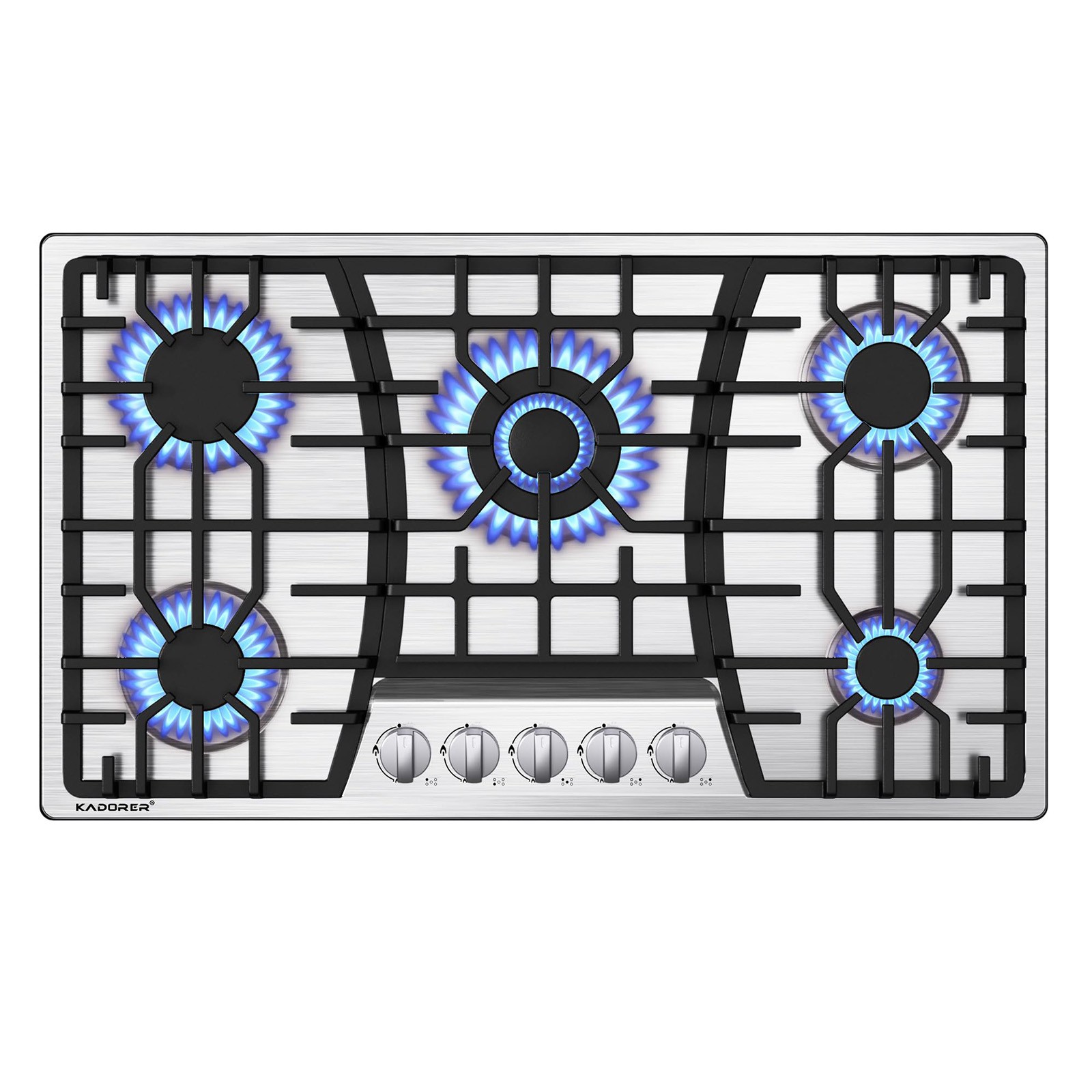 12/24/30/36″ Gas Cooktop Stove Top 2/4/5 Burner LPG/NG Dual Fuel Stainless Steel
