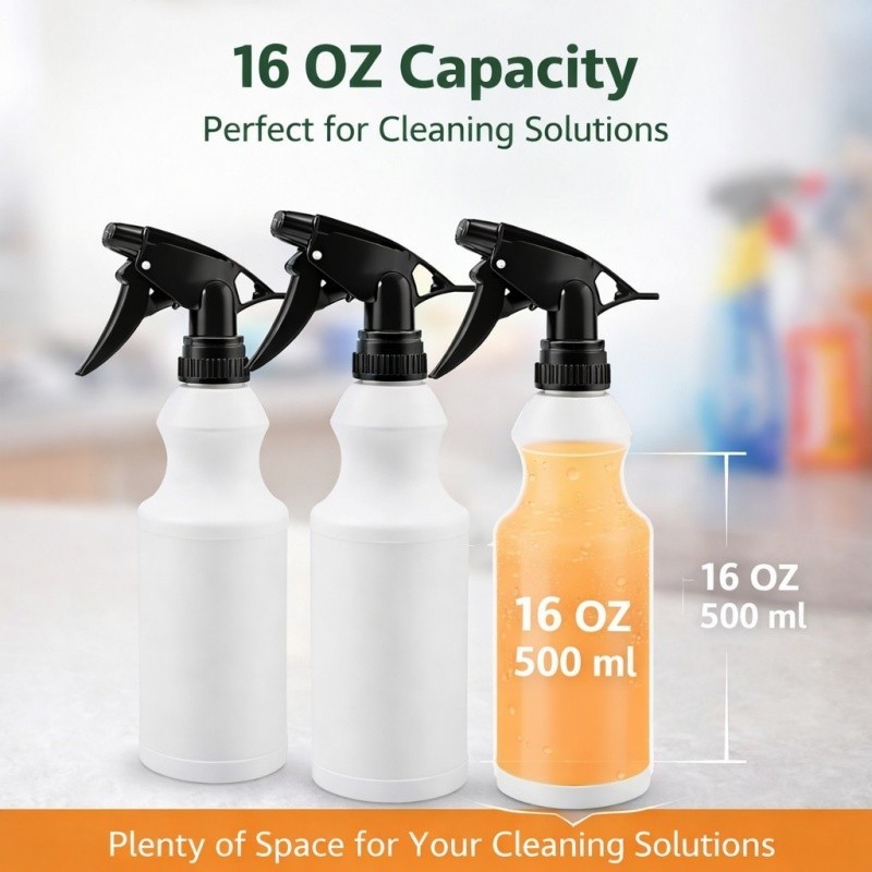 Plastic Trigger Spray Bottle 16 OZ Heavy Duty Chemical Resistant Sprayer