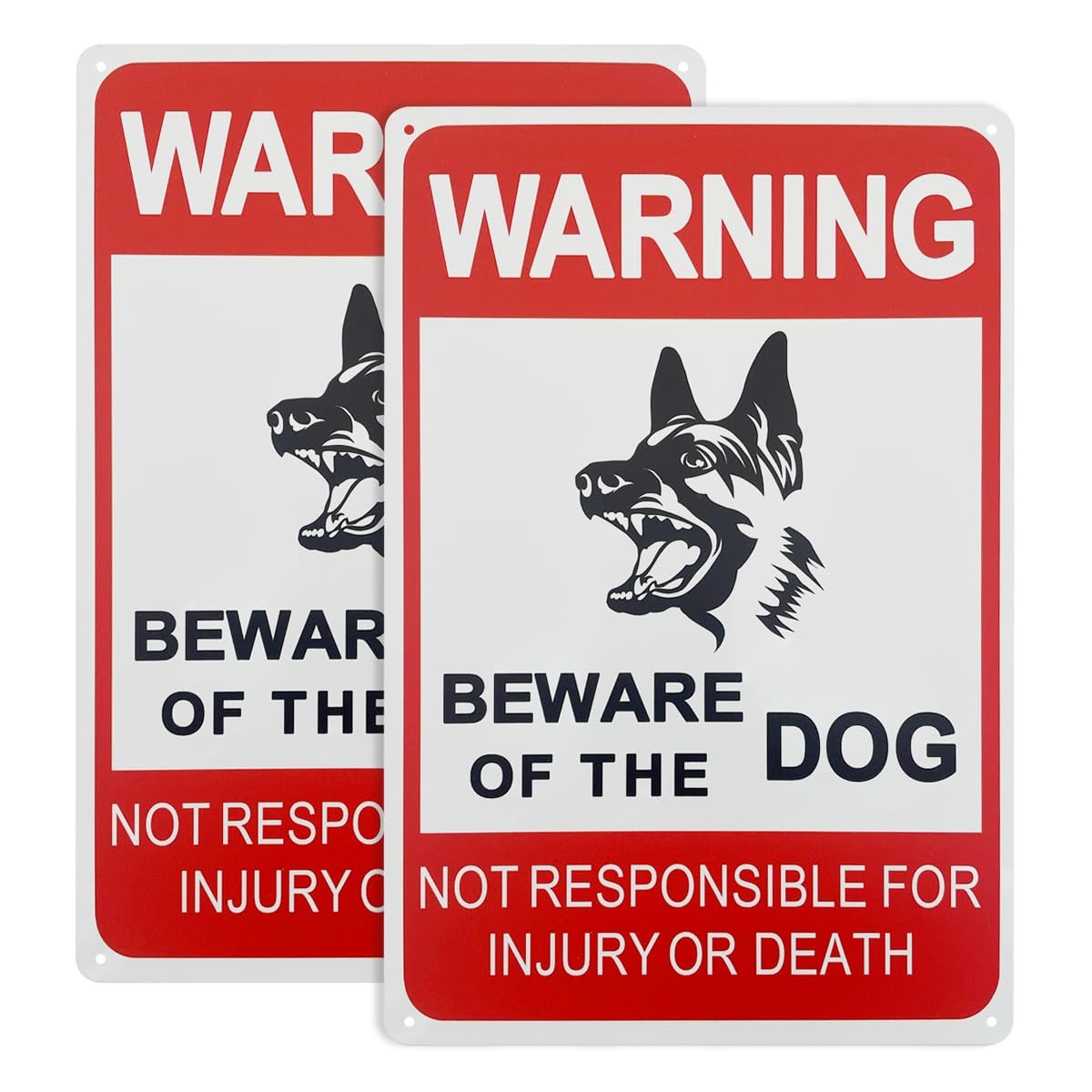 Beware of Dog Sign, 2Pack 12*8 Inches Rust Free Aluminum, Reflective, Waterpr…