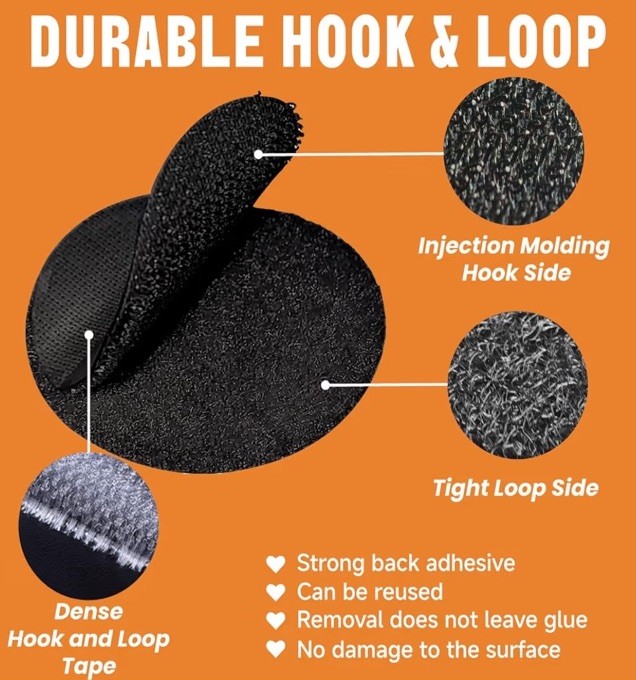 Self Adhesive Hook & Loop Dots 1000pcs 0.59in Strong Sticky Back Nylon Dots Tape