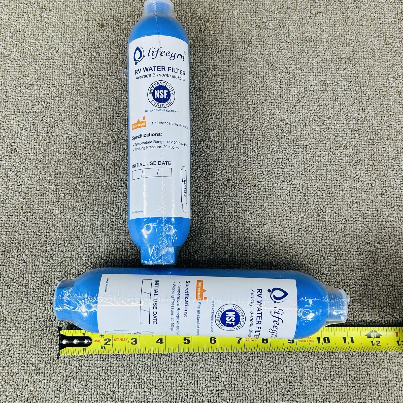 Inline RV Water Filter 2 Pack Reduces Odors Chlorine & Sediment Camping Outdoors