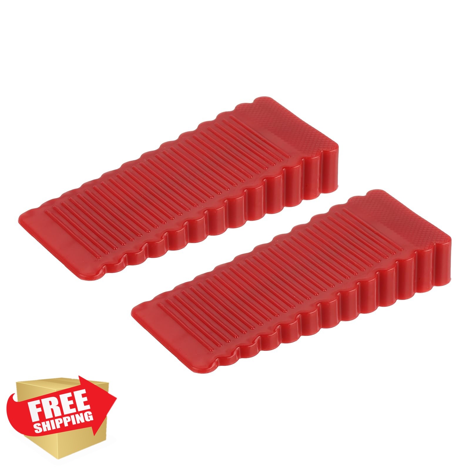 uxcell Red 0.59 Inch Rubber Door Stopper 2 Pcs
