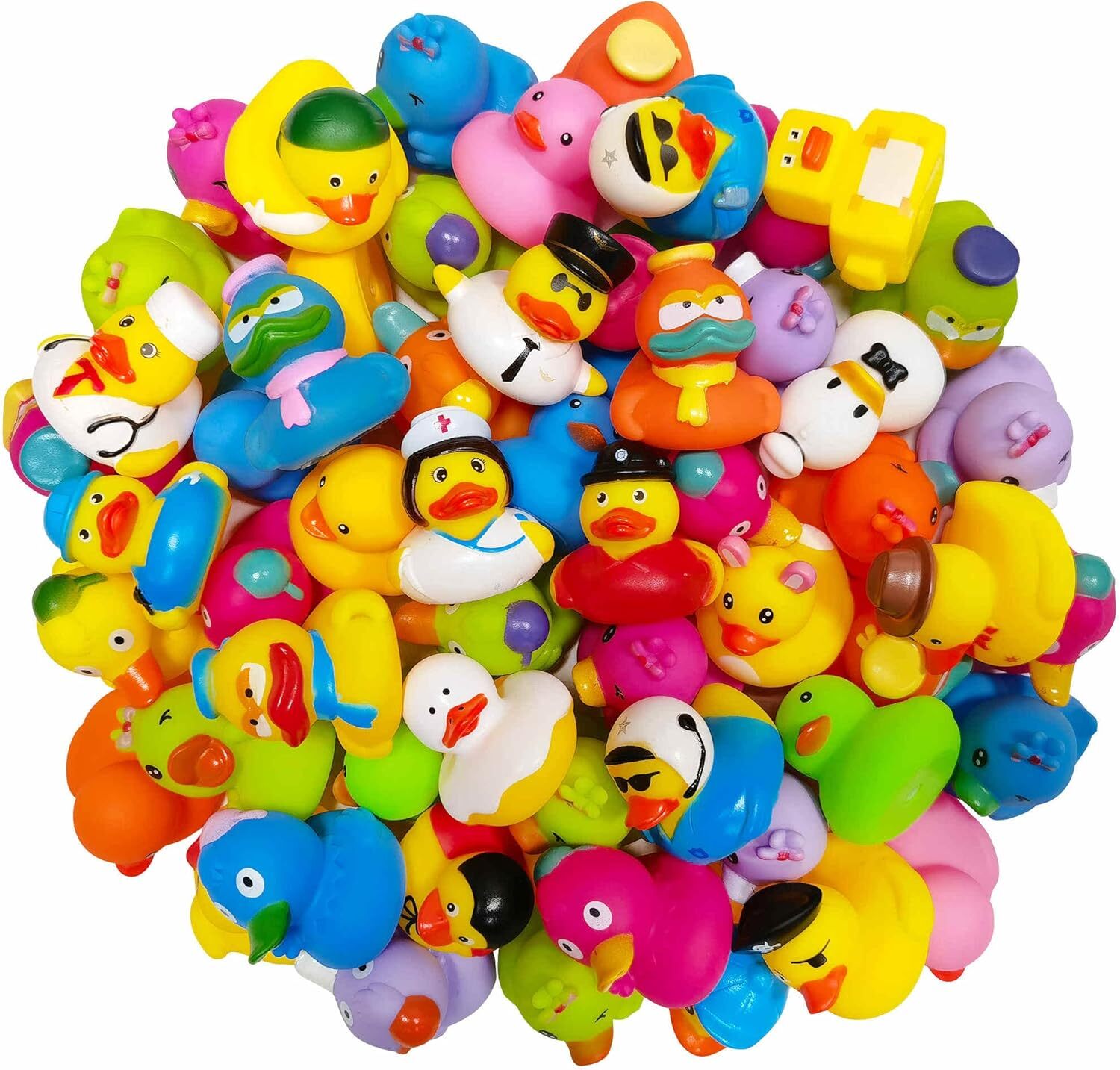 30 PCS Jeep Rubber Ducks in Bulk, Assortment Duckies for Ducking, Duck Bath Toy