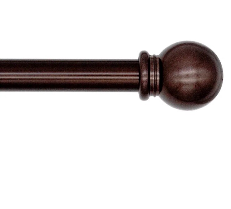 2- Mainstays Adjustable 48”-84” Bronze Ball Curtain Rod Bronze 5/8” New