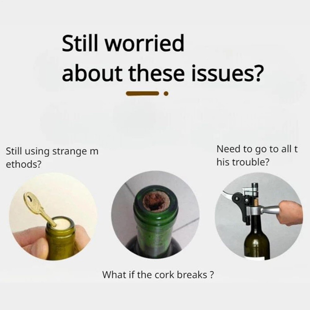 Multifunction Two-Prong Cork Puller Remover Ah-So Old Wine Opener For Bar Travel
