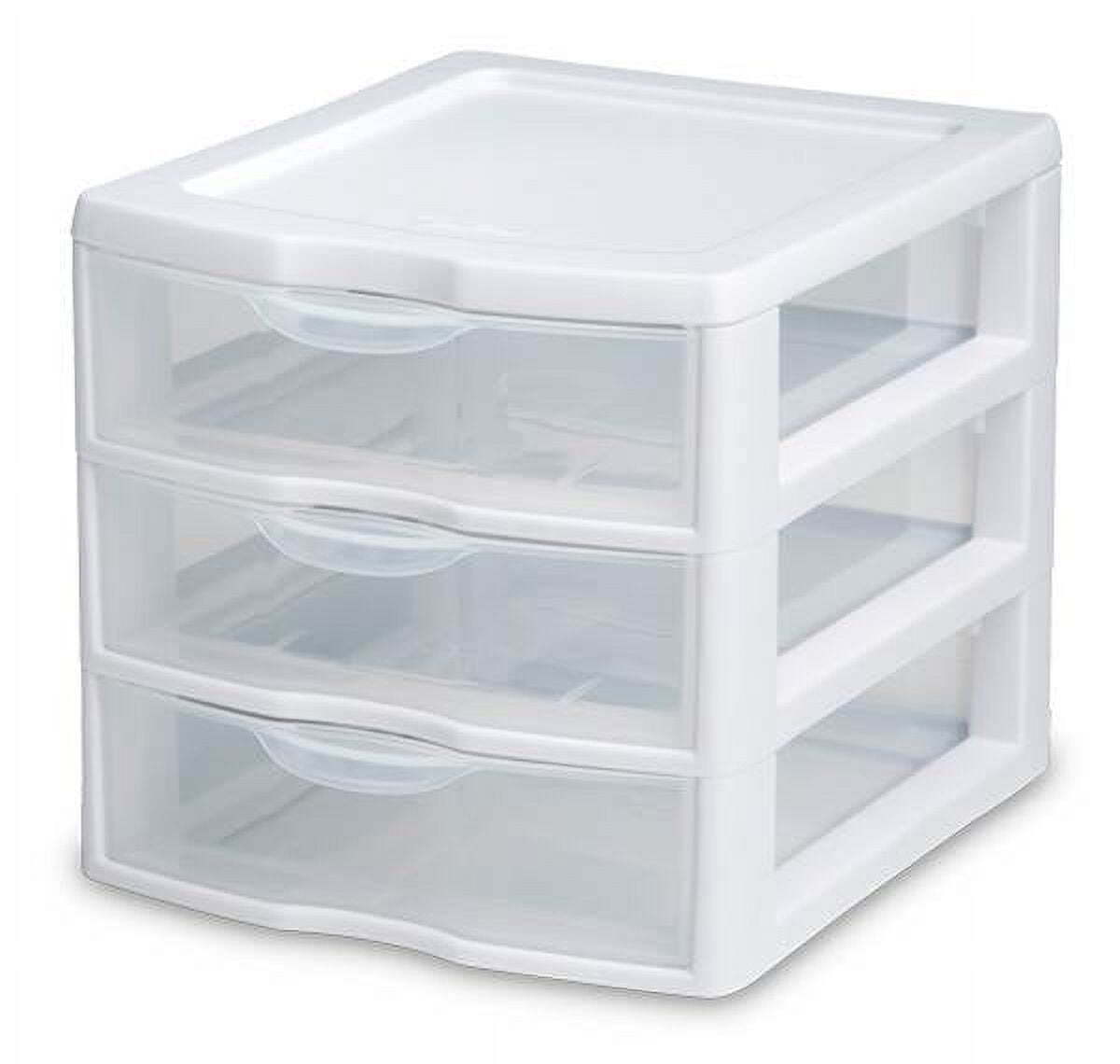 Small 3 Drawer Desktop Unit, Plastic, White