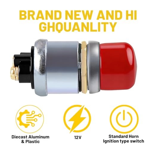 2PCS Car Engine Start Push Button Switch – 12V 24V Waterproof Heavy Duty – Red