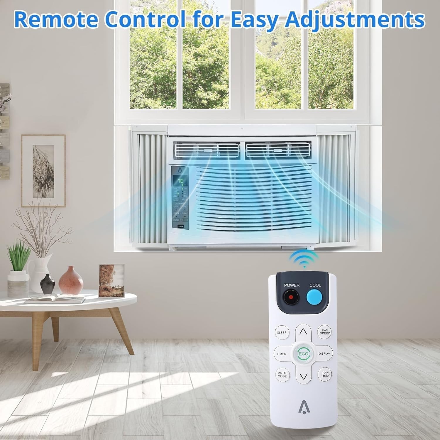 Window Air Conditioner 6000 BTU Remote Control 3 Speed White ACWM60000 Unit Feet