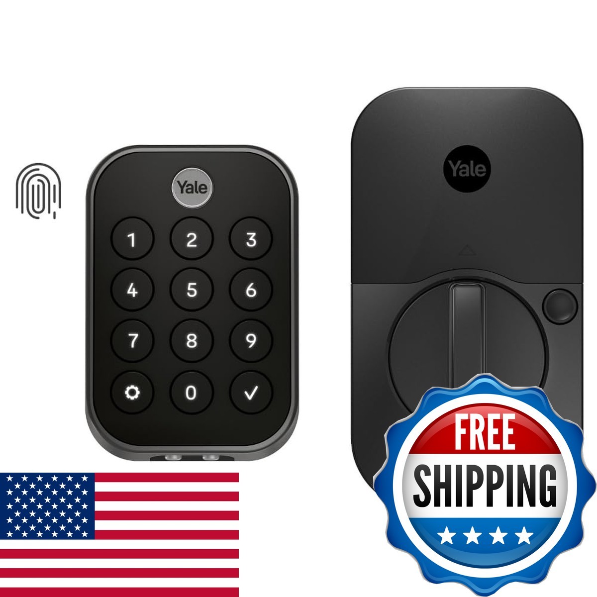 Yale Assure Lock 2 Touch Deadbolt, Black Suede Key-Free Smart Lock with