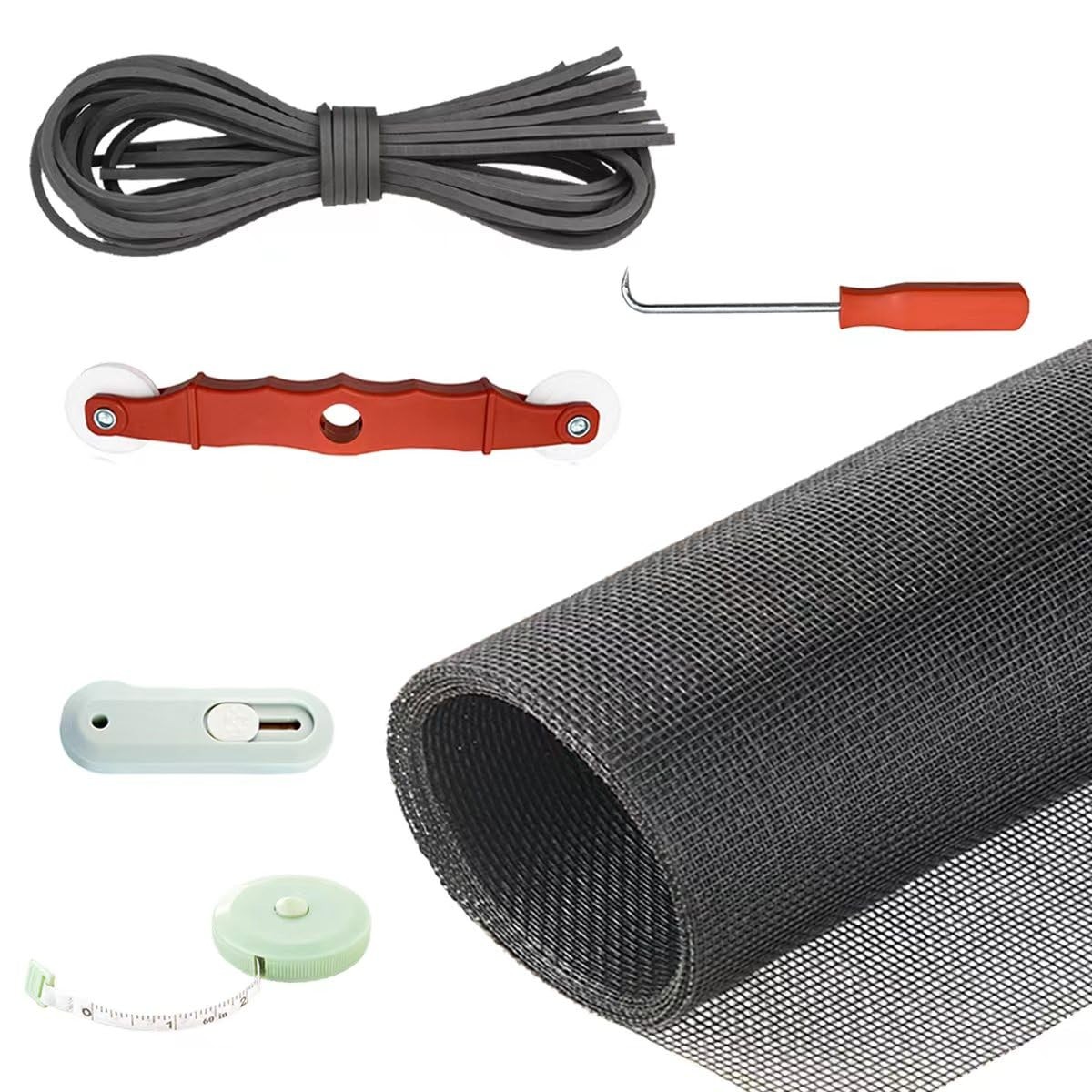 New Window Screen Replacement,48″X118″ Screen Repair Kit for Window, Charcoal Fi
