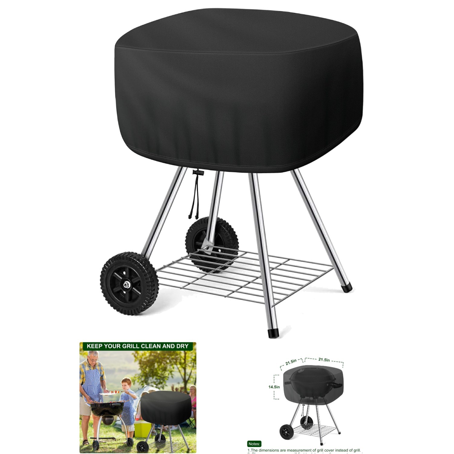 Durable Oxford Fabric Cover for 18 Inch Charcoal Grill: UV & Weather Protection