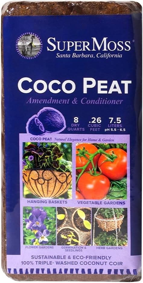 SuperMoss 650g Coco Coir Seed Starting Mix Coconut Peat Brick