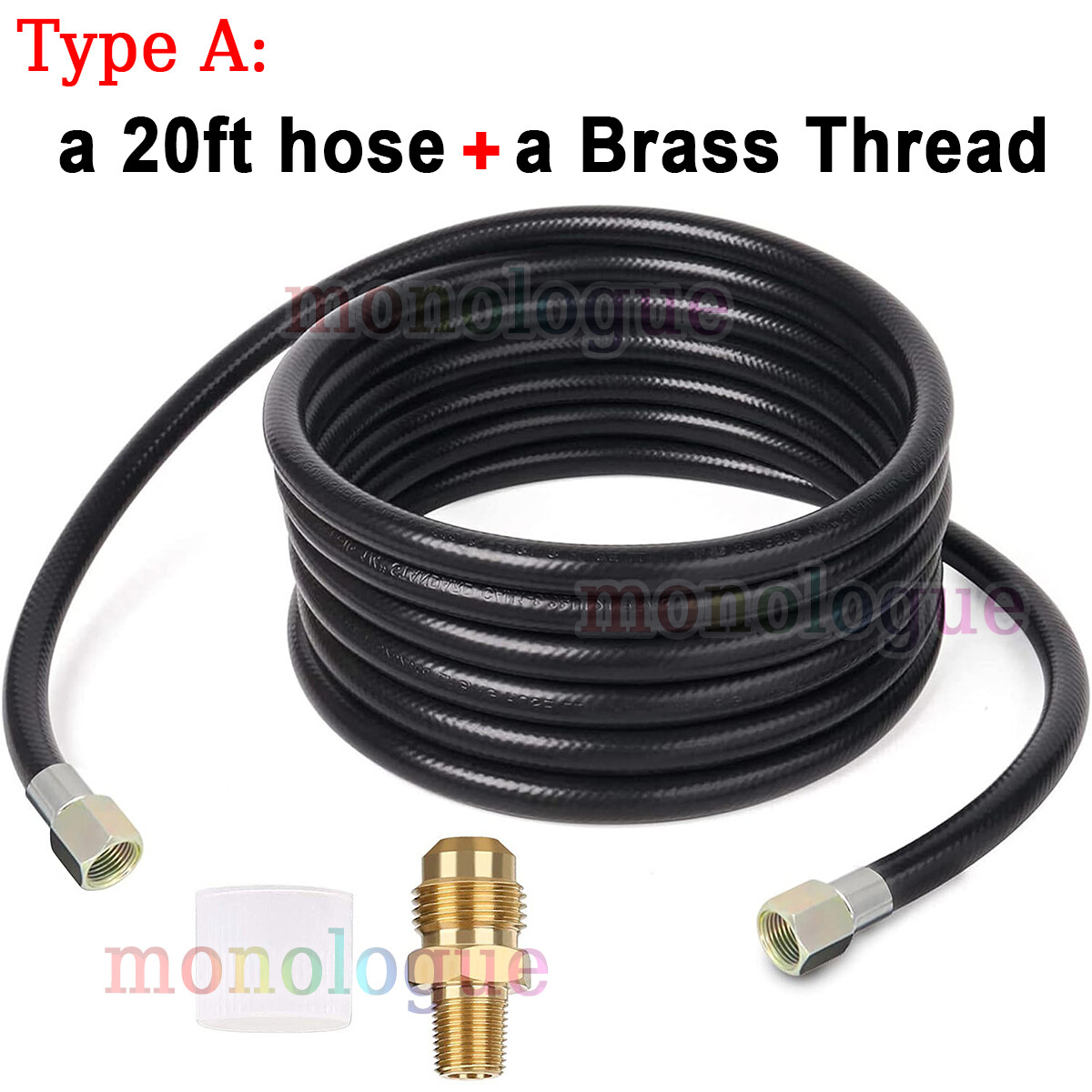 20FT Both 3/8″ Female Flare Propane Hose,3/8 Inch LP Gas Disconnect Fittings Kit