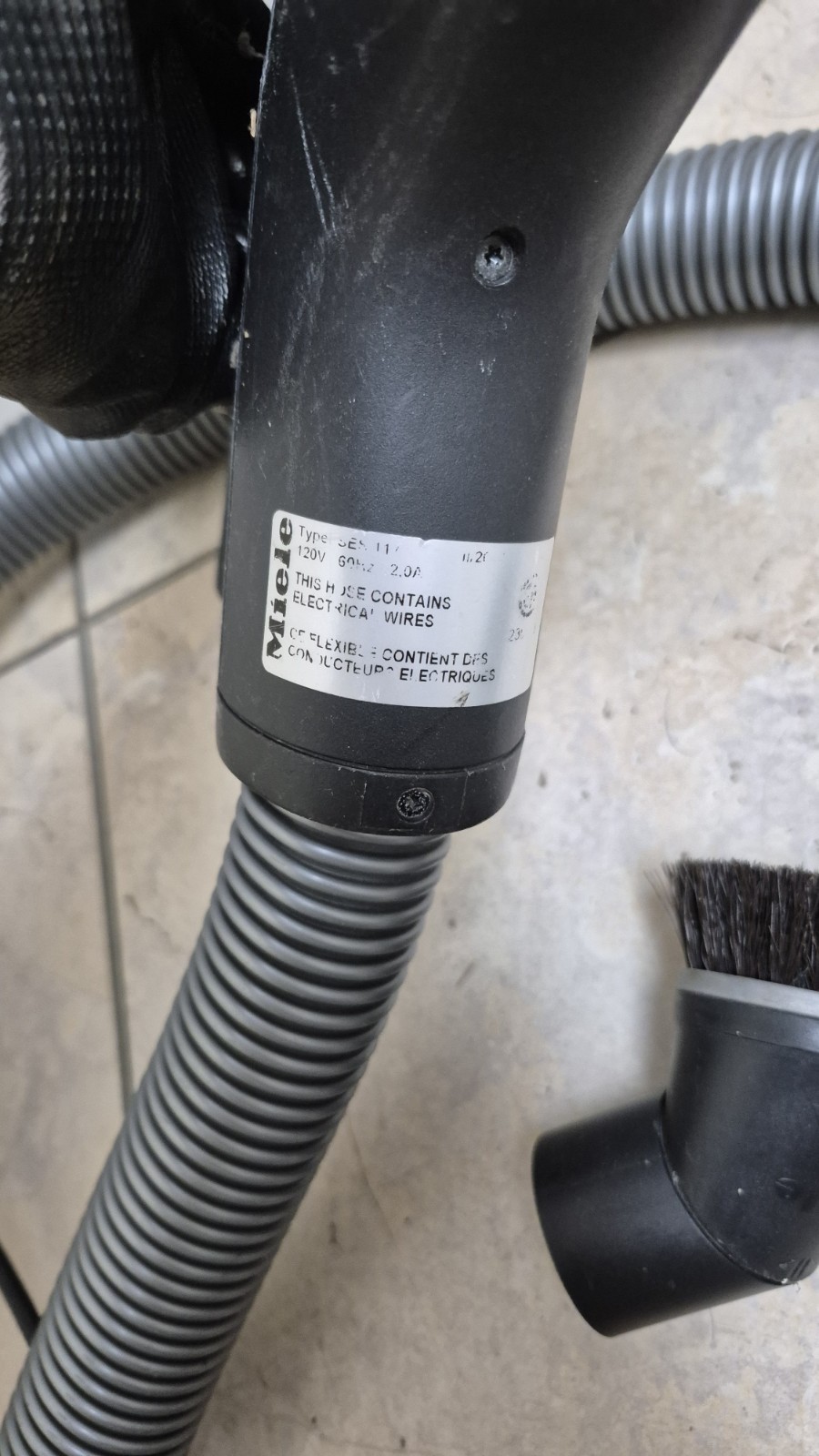 Miele C2 Electro + Powerline SDCE0 Canister Hose , Power Head Brush, Attachments