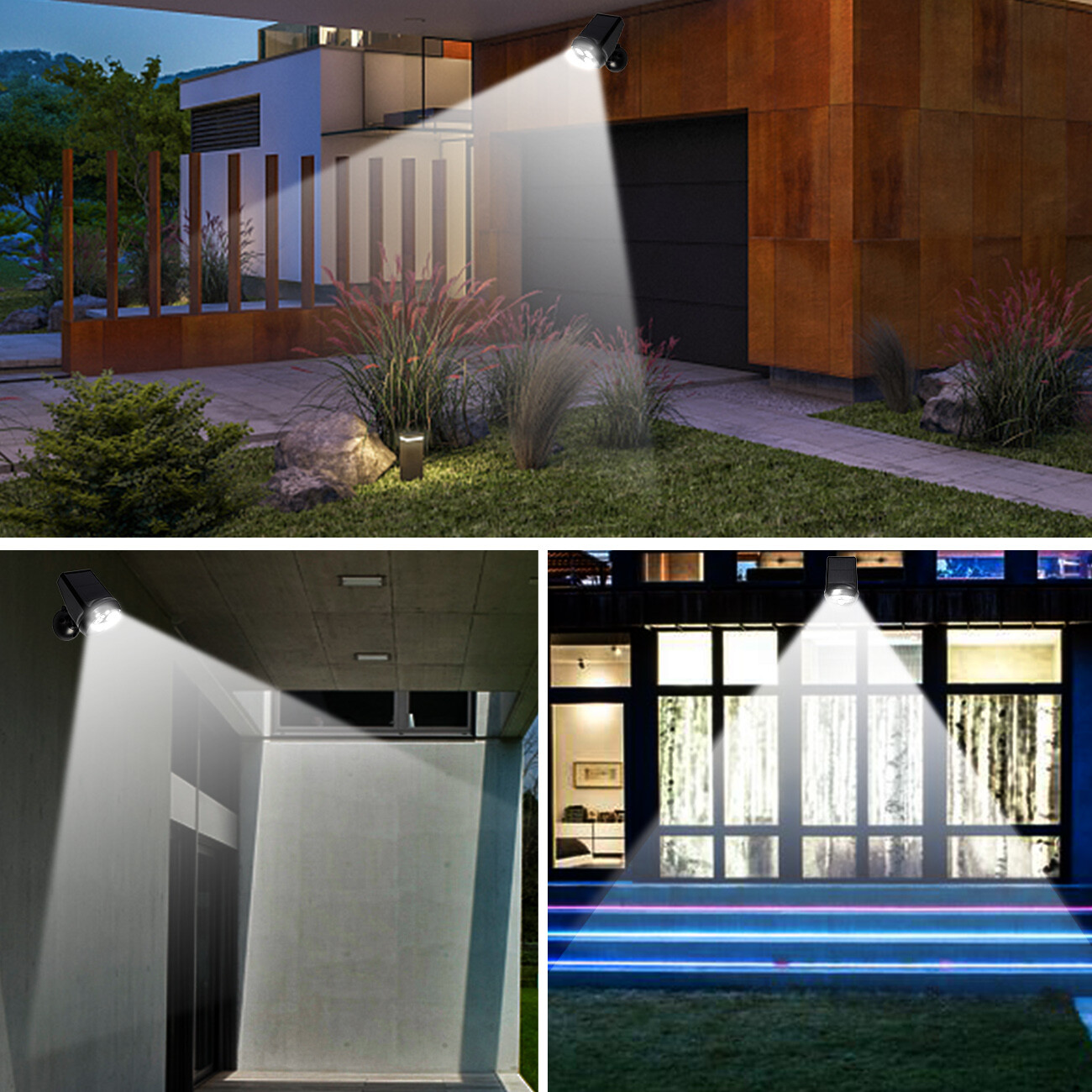LED Solar Flood Light Motion Sensor Security Spot Wall Street Yard Outdoor Lamp