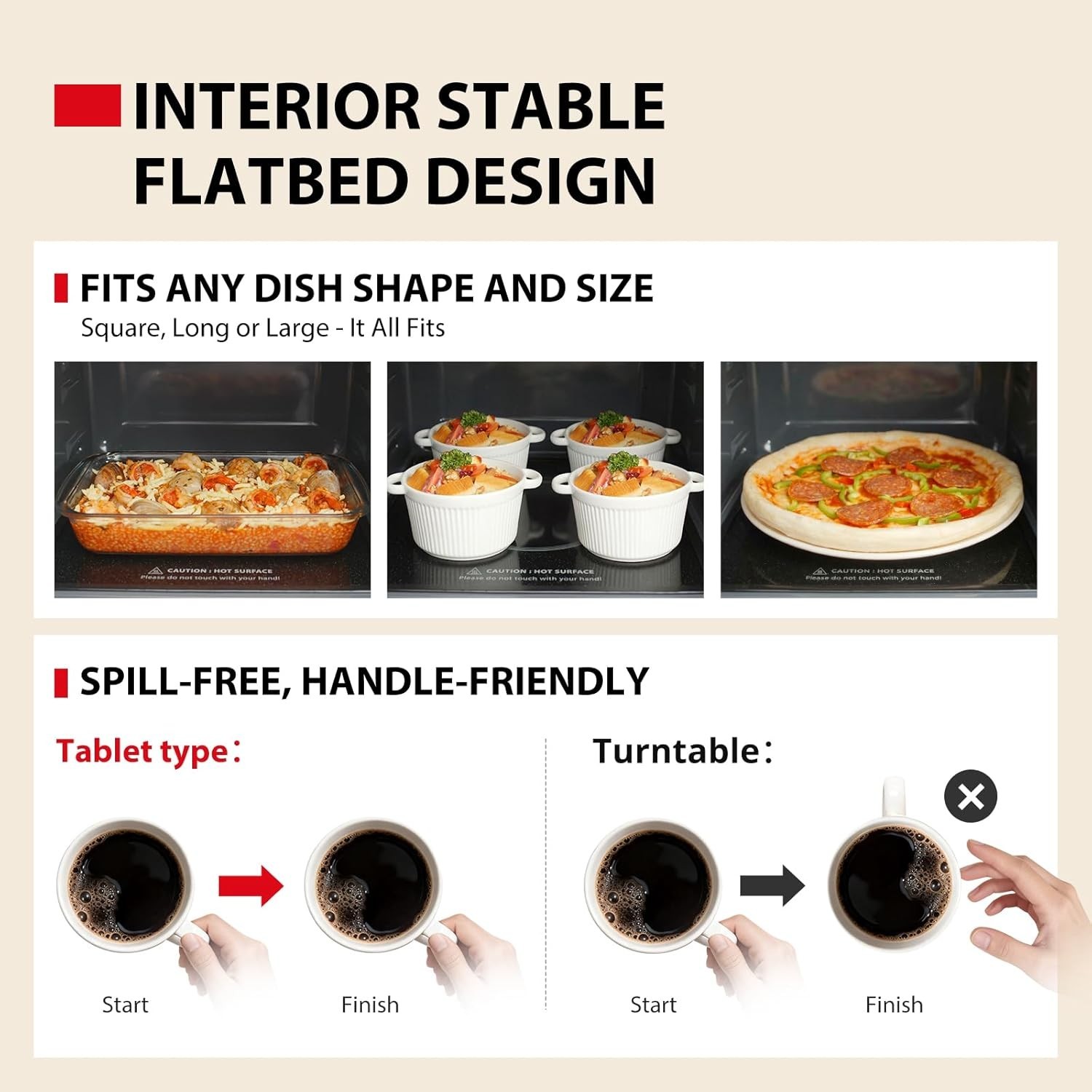 Flatbed/No Turntable Design Microwave Oven with Inverter Technology, Smart Se…