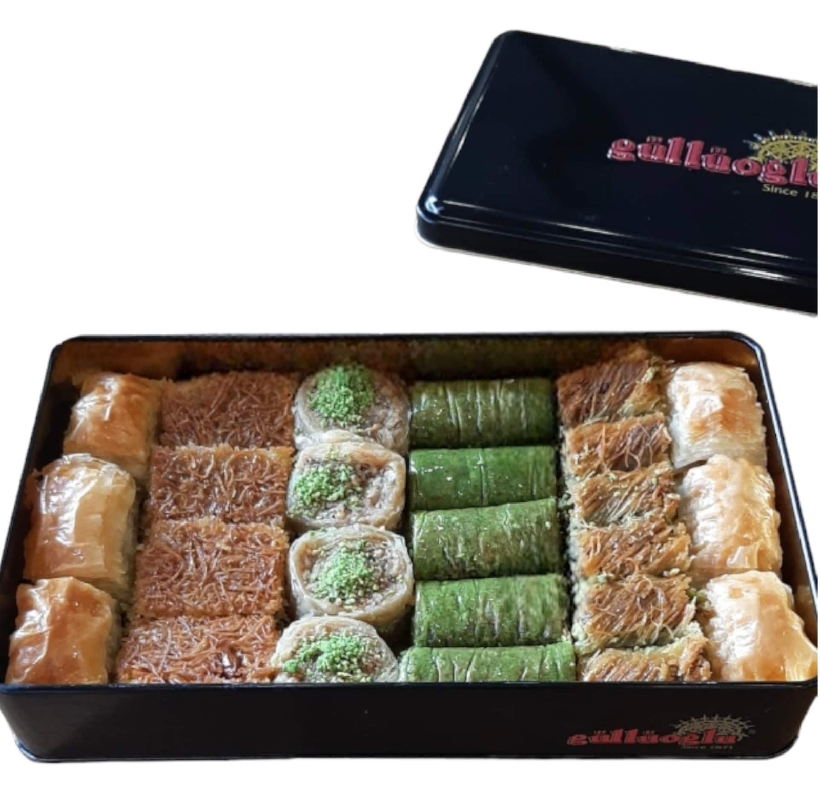 Gulluoglu Assorted Turkish Baklava 25 pieces (1.76lb – 800gr), tin box, daily