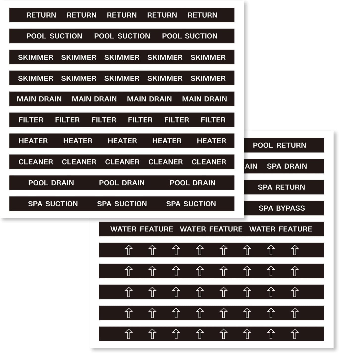 Swimming Pool Equipment Identification Labels – 20PCS Heavy Duty UV-Resistant…