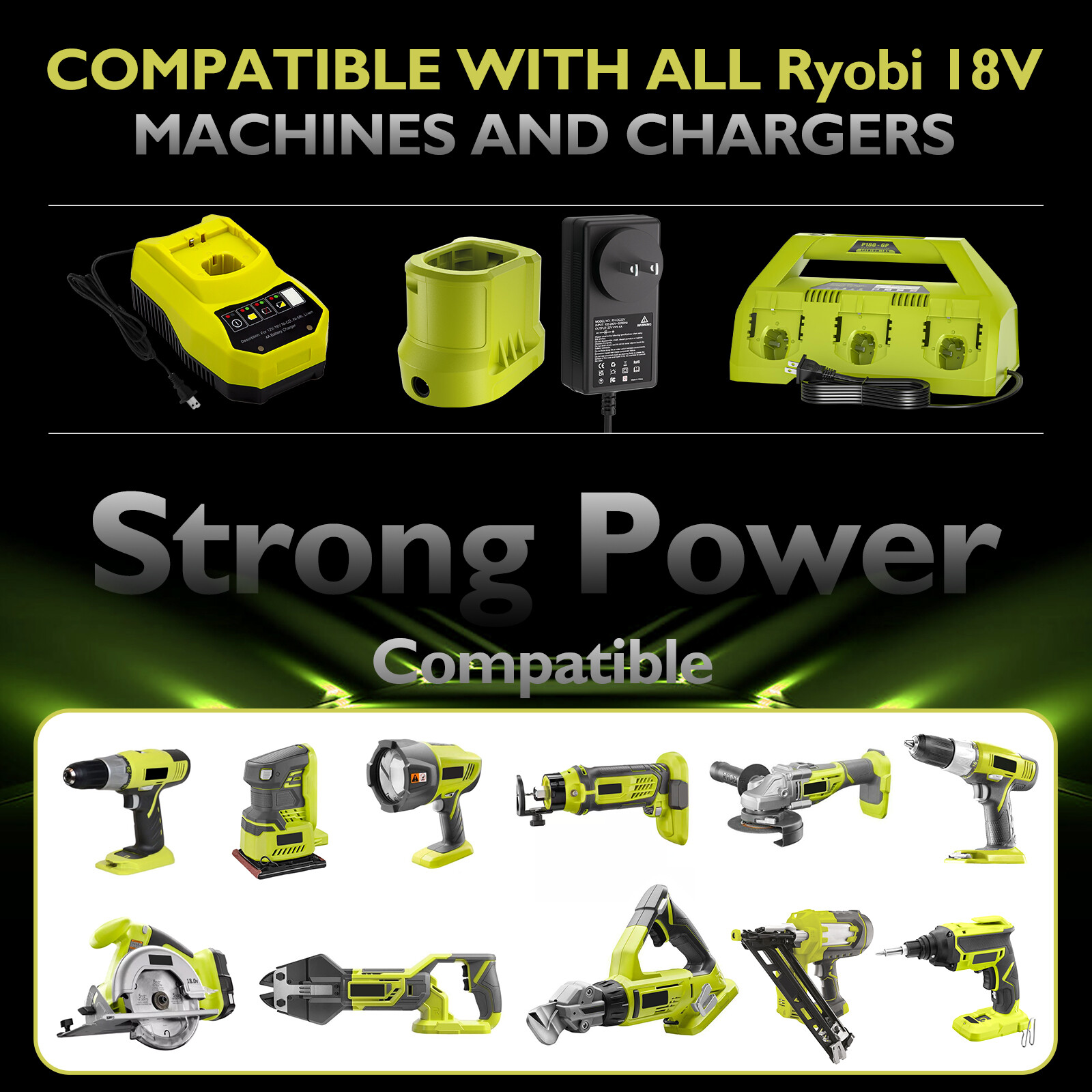 PBP003 P108 Replacement Battery For RYOBI 18V P189 Cordless Drill Power Tool