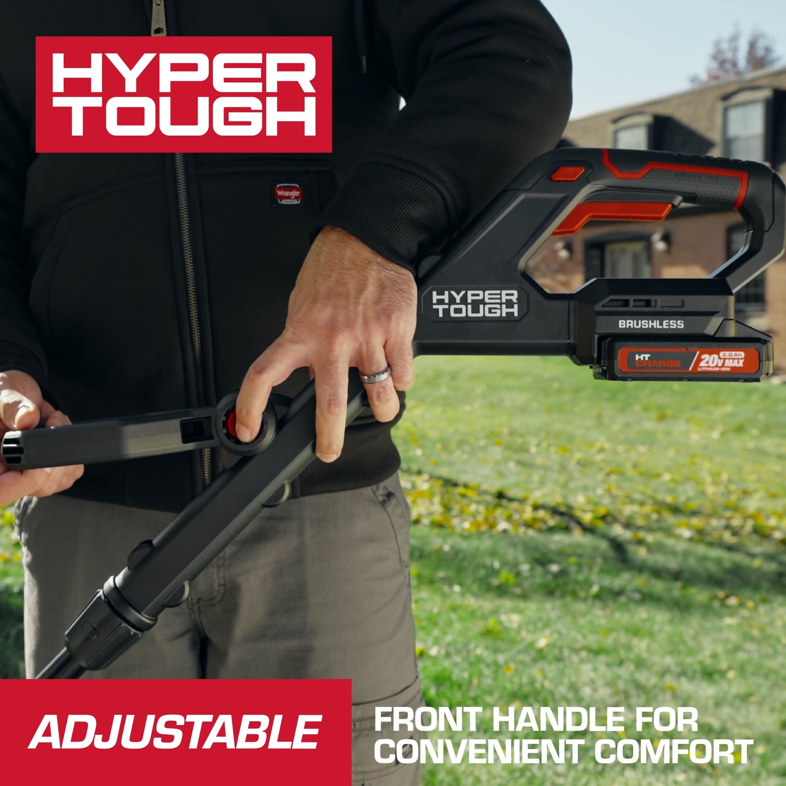 Hyper Tough 20V Brushless 12″ String Trimmer Kit 2.0Ah Open Box HT21-401-003-02