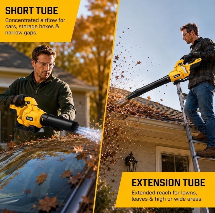 New Cordless Leaf Blower 650CFM/280MPH & 5 Speed Levels Electric w/2 Batteries
