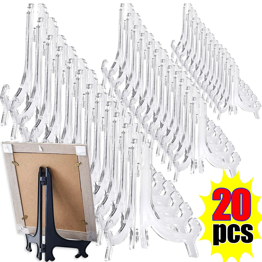 12PCS 10cm Clear Plastic Display Stand Easel for Plates Photos and Picture