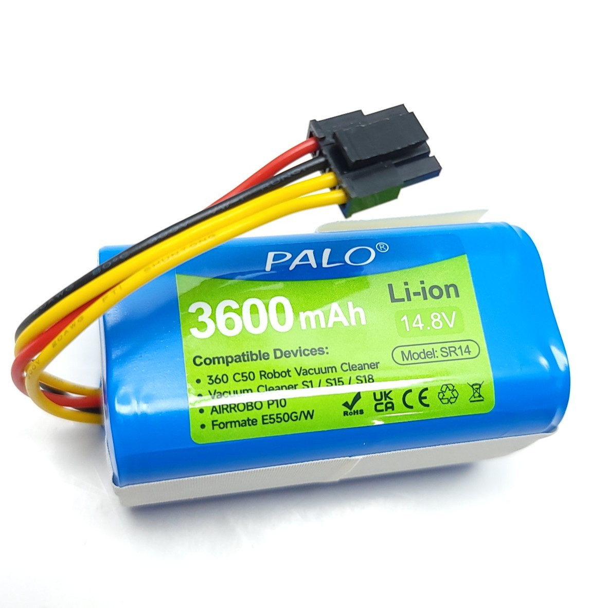 Palo 3600 mAh 14.8V Li-Ion Battery for Robot Vacuum SR14 for 360 C50 Robot Vac