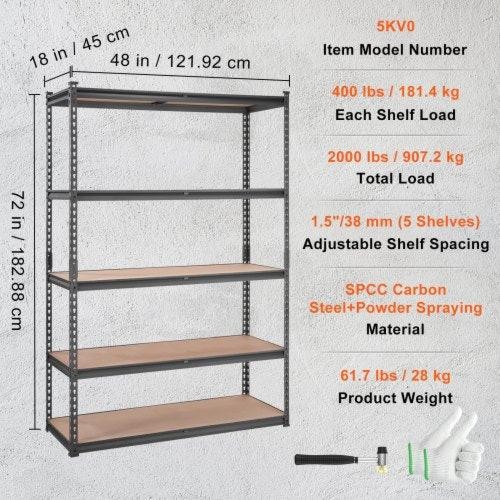Storage Shelving Unit 5Tier Adjustable 2000 lbs Capacity Heavy Duty