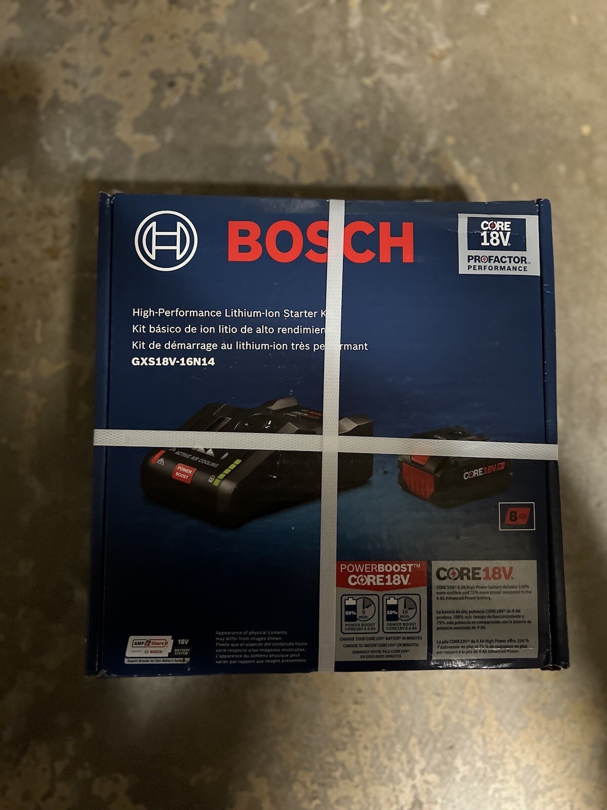 NEW Bosch High Performance Lithium-Ion Battery Starter Kit Model #GXS18V-16-14
