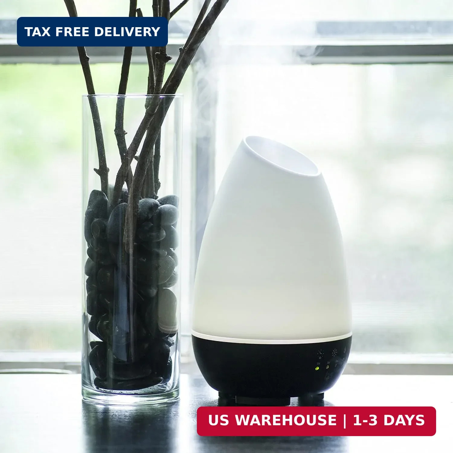 HealthSmart 500ML Essential Oil Diffuser for Large Rooms, Cool Mist Humidifier a