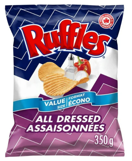 Ruffles All Dressed Flavored Potato Chips, 350g